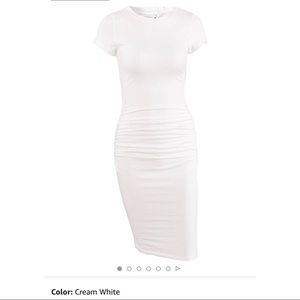White midi t shirt dress